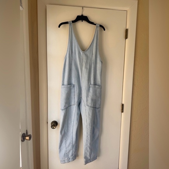 We The Free Pants - We The Free Light Blue Women's Denim Overalls